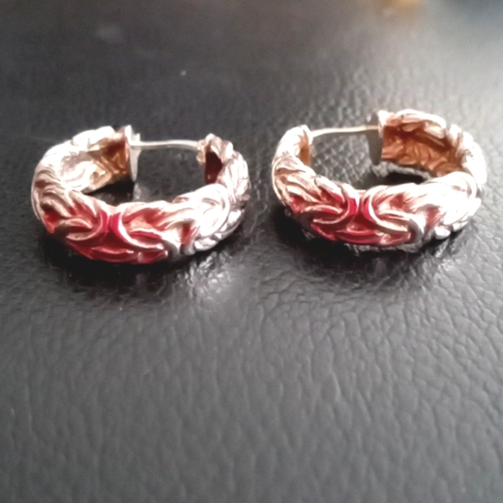 STERLING SILVER BAROBODOR HOOP EARRINGS